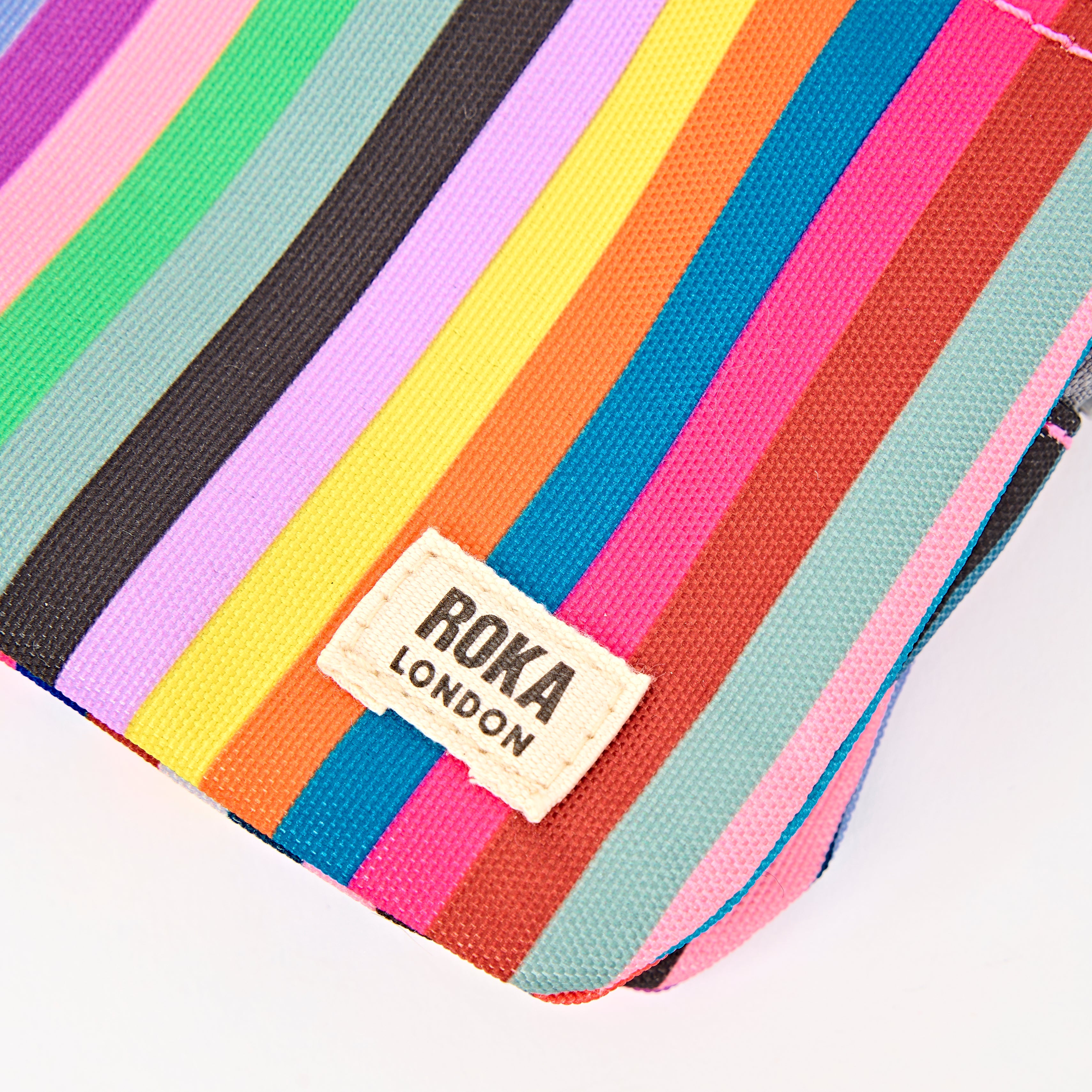 Carnaby Wallet Medium Recycled Canvas - Multi Stripe
