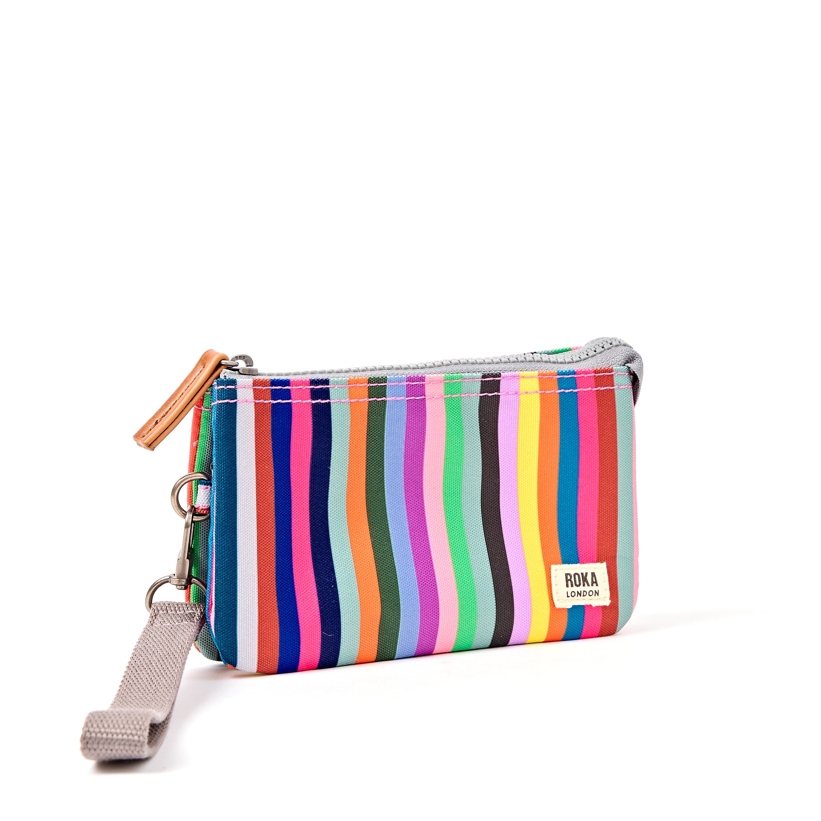 Carnaby Wallet Medium Recycled Canvas - Multi Stripe