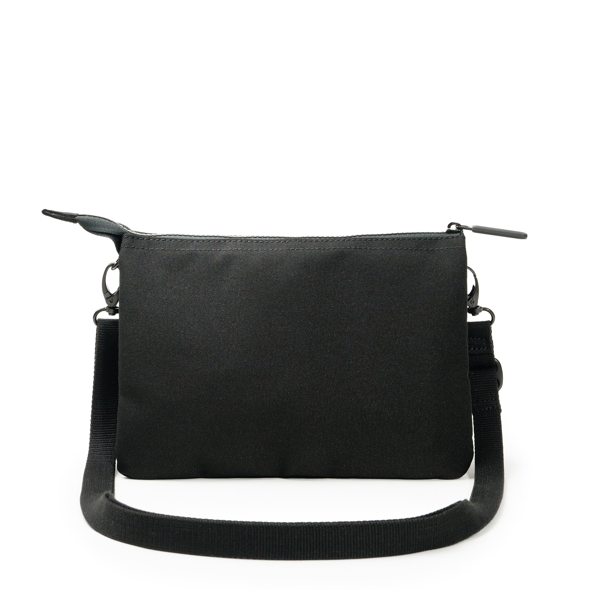 All Black Carnaby Crossbody Bag Extra Large Recycled Canvas - Black