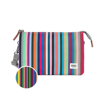 Carnaby Crossbody Bag Extra Large Recycled Canvas - Multi Stripe