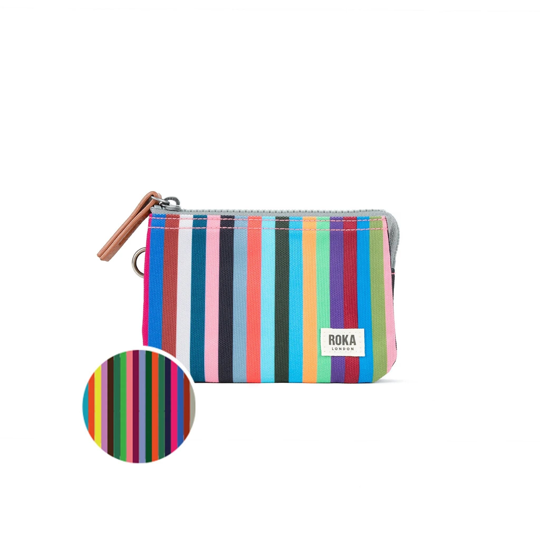 Carnaby Wallet Medium Recycled Canvas - Multi Stripe