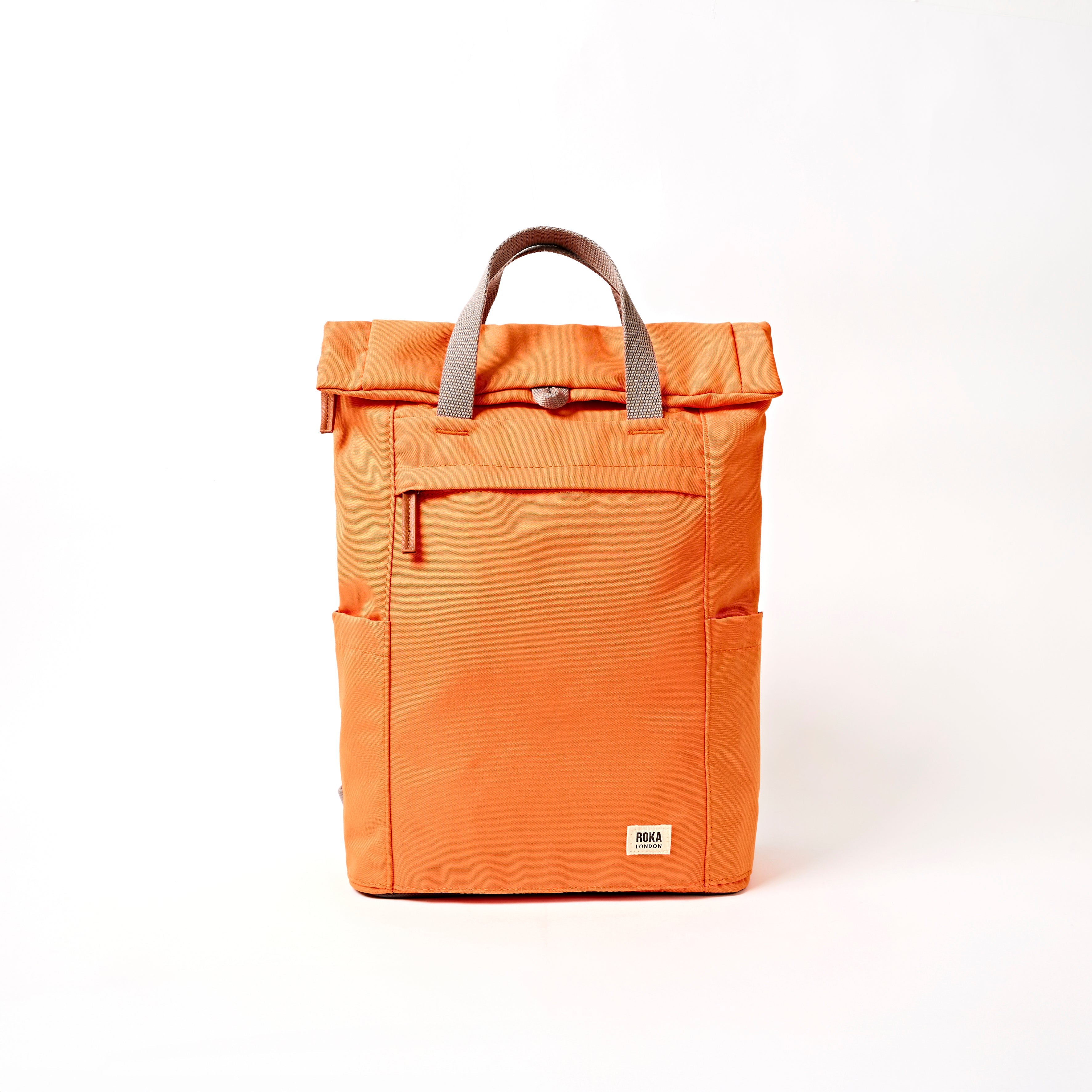 Finchley Backpack Small Recycled Canvas - Jaffa Orange