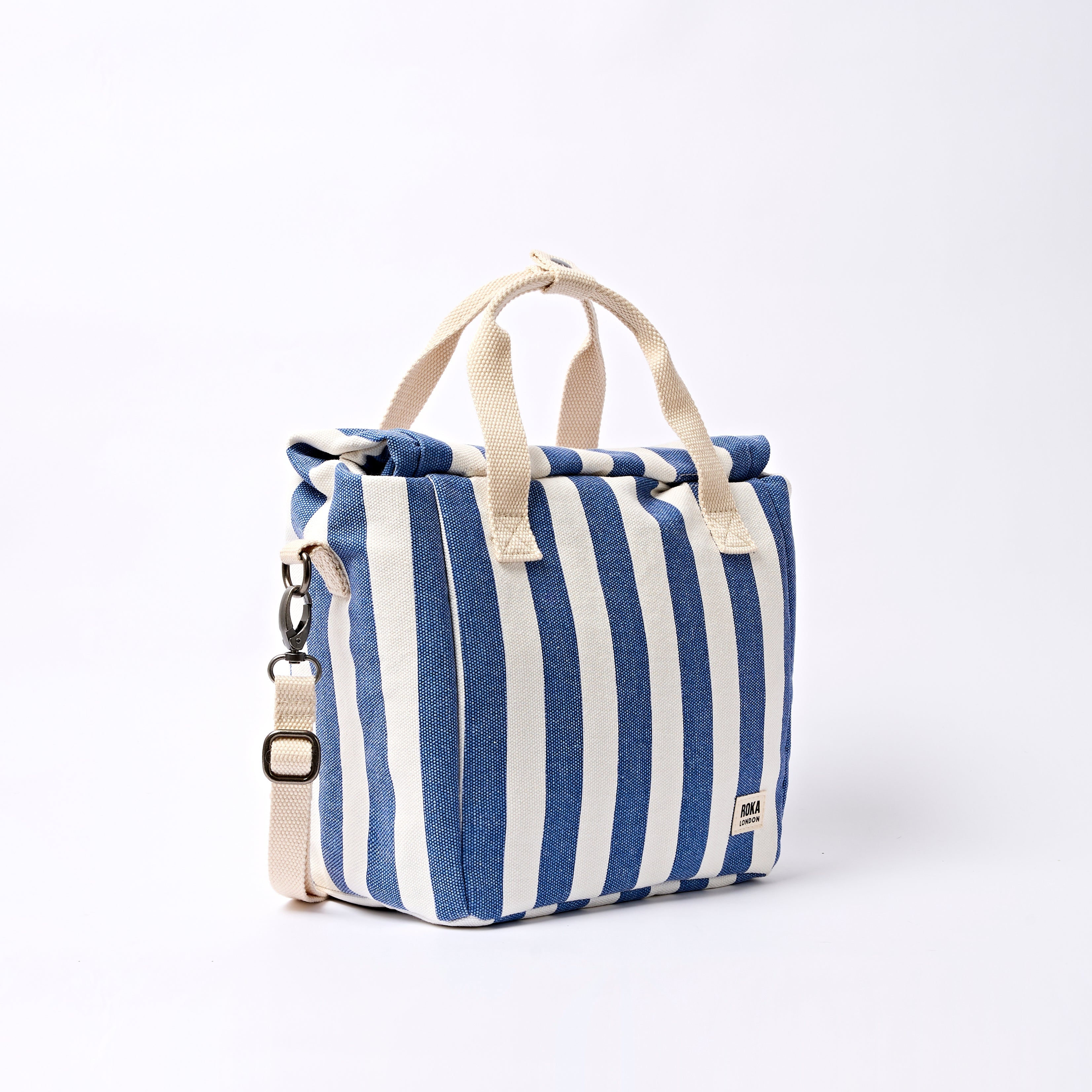 Hampstead Lunch Bag Recycled Canvas - Denim Stripe
