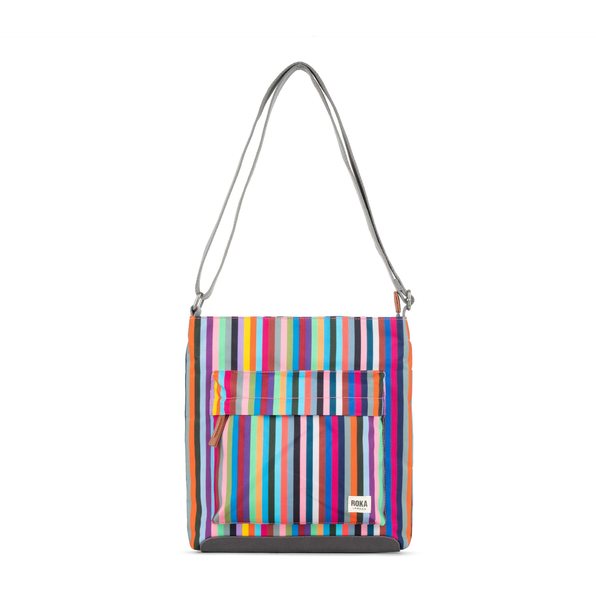 Kennington Crossbody Bag Medium Recycled Canvas - Multi Stripe