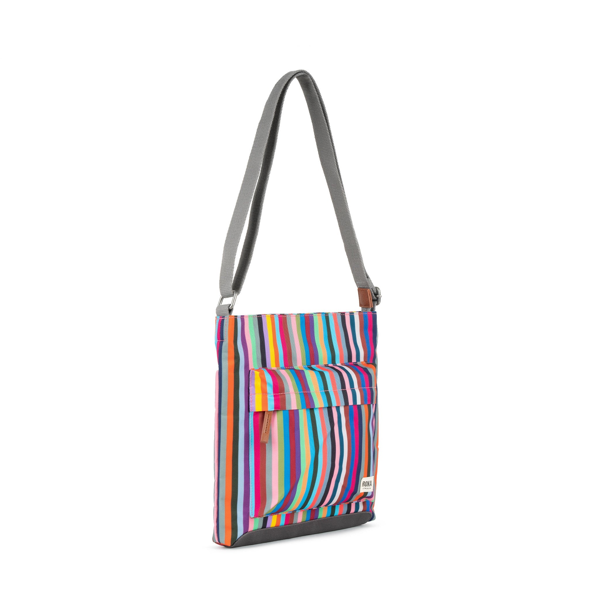Kennington Crossbody Bag Medium Recycled Canvas - Multi Stripe