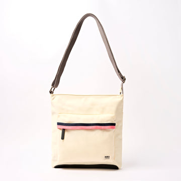 Kennington Crossbody Bag Medium Recycled Nylon - Wax Paper Stripe