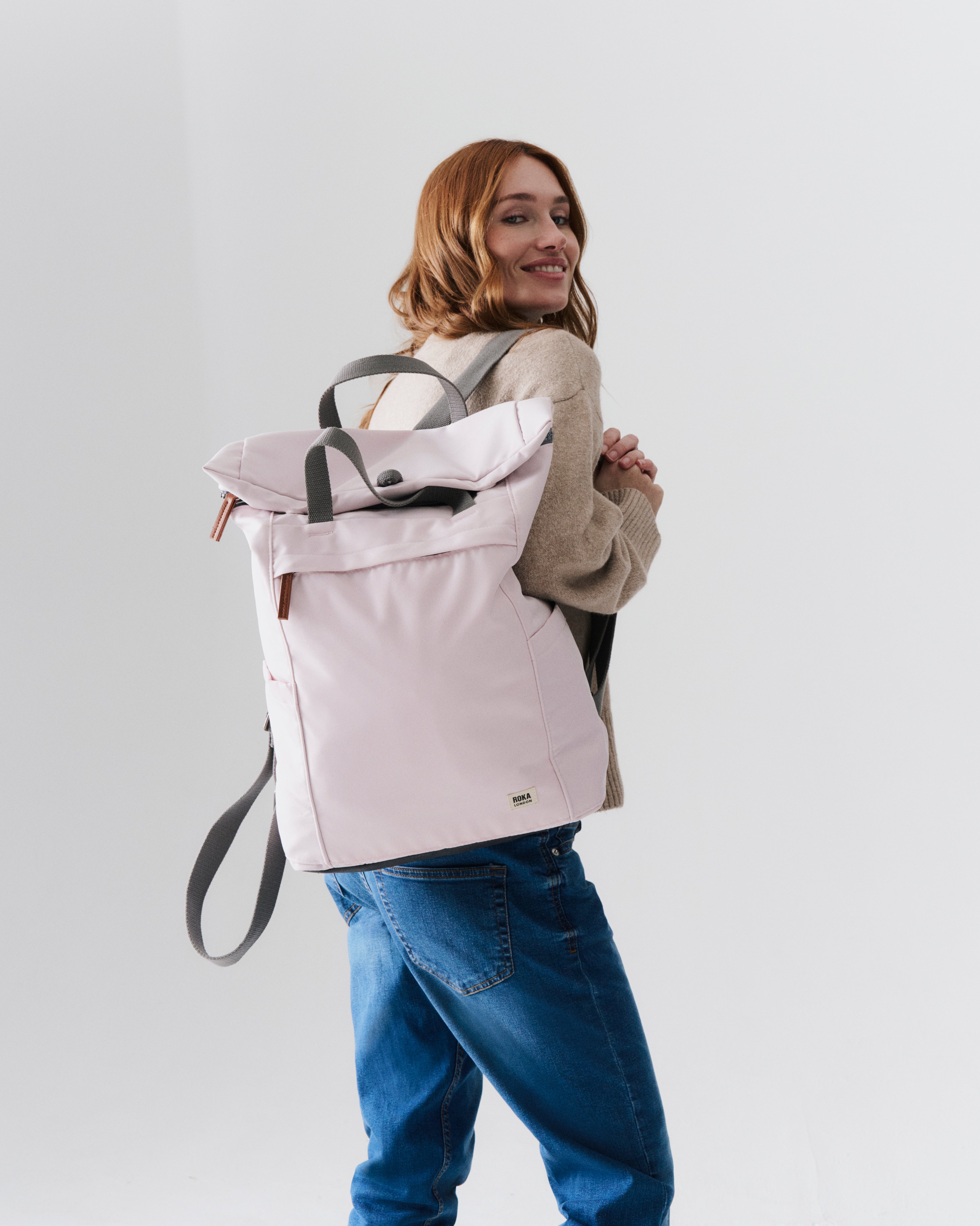 Finchley Backpack Medium Recycled Canvas - Transcendent Pink