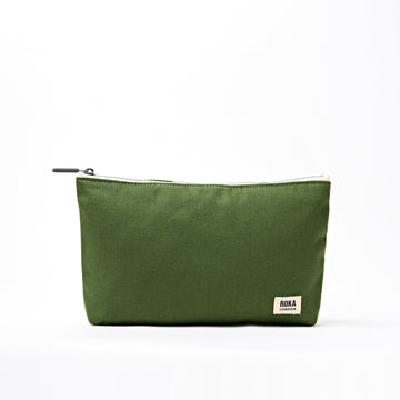 Maida Vale Pouch Medium Recycled Canvas - Artichoke