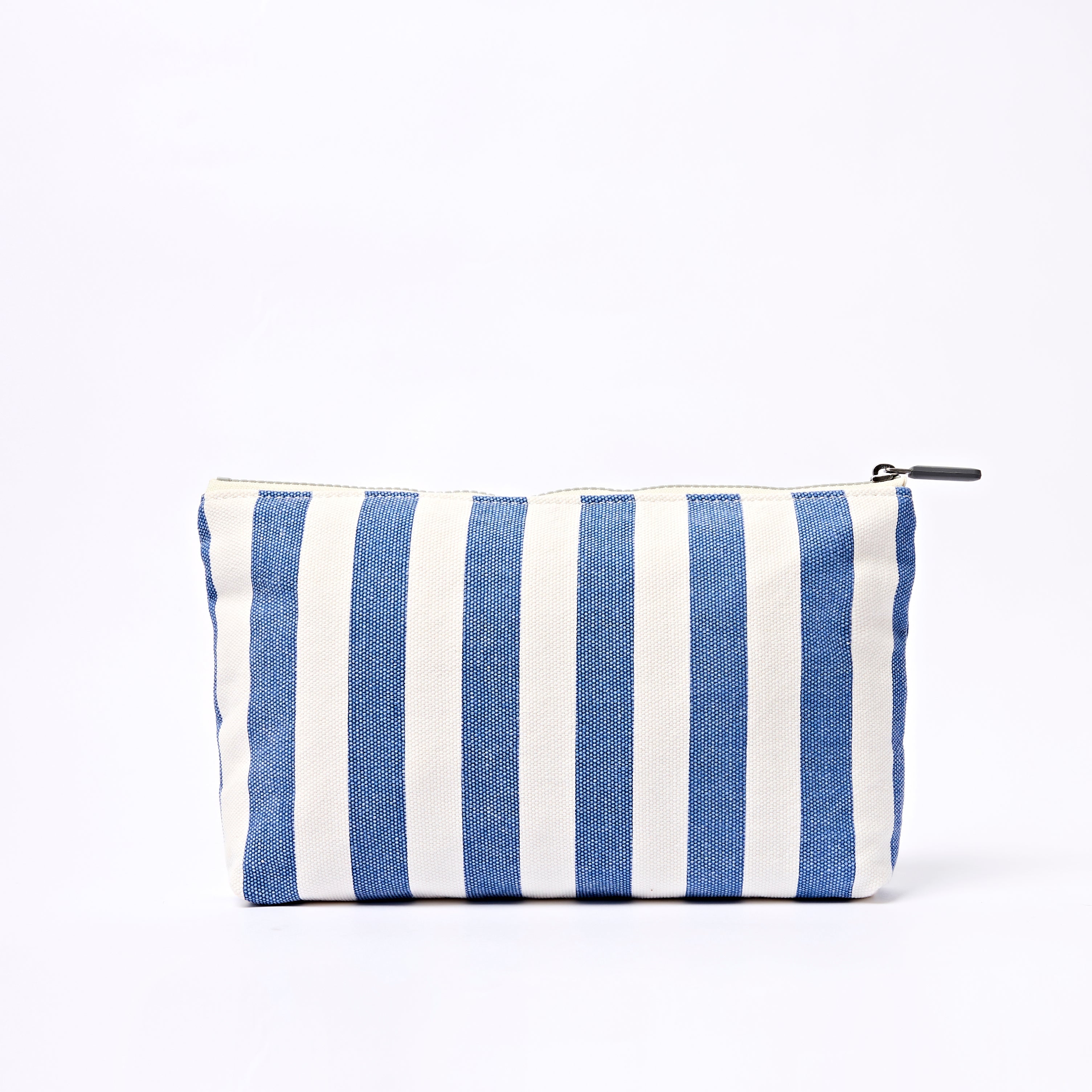 Maida Vale Pouch Medium Recycled Canvas - Denim Stripe