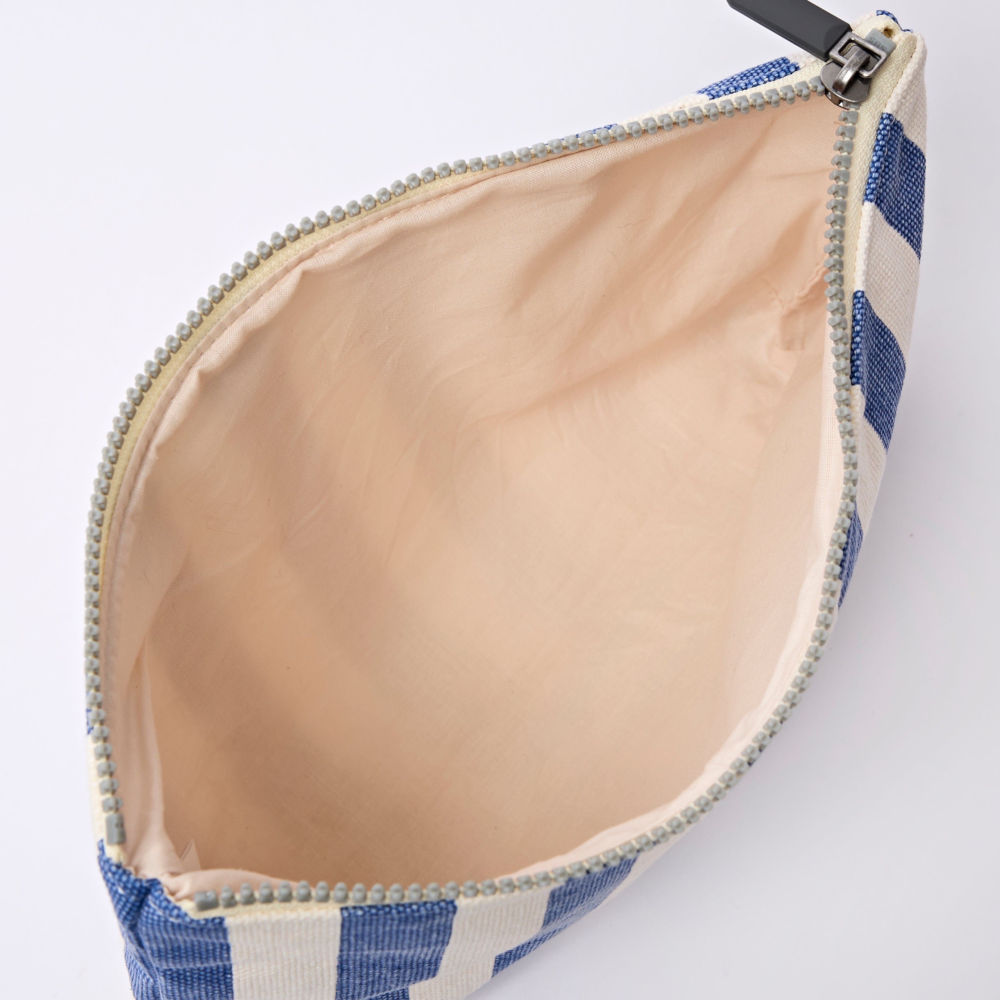 Maida Vale Pouch Medium Recycled Canvas - Denim Stripe