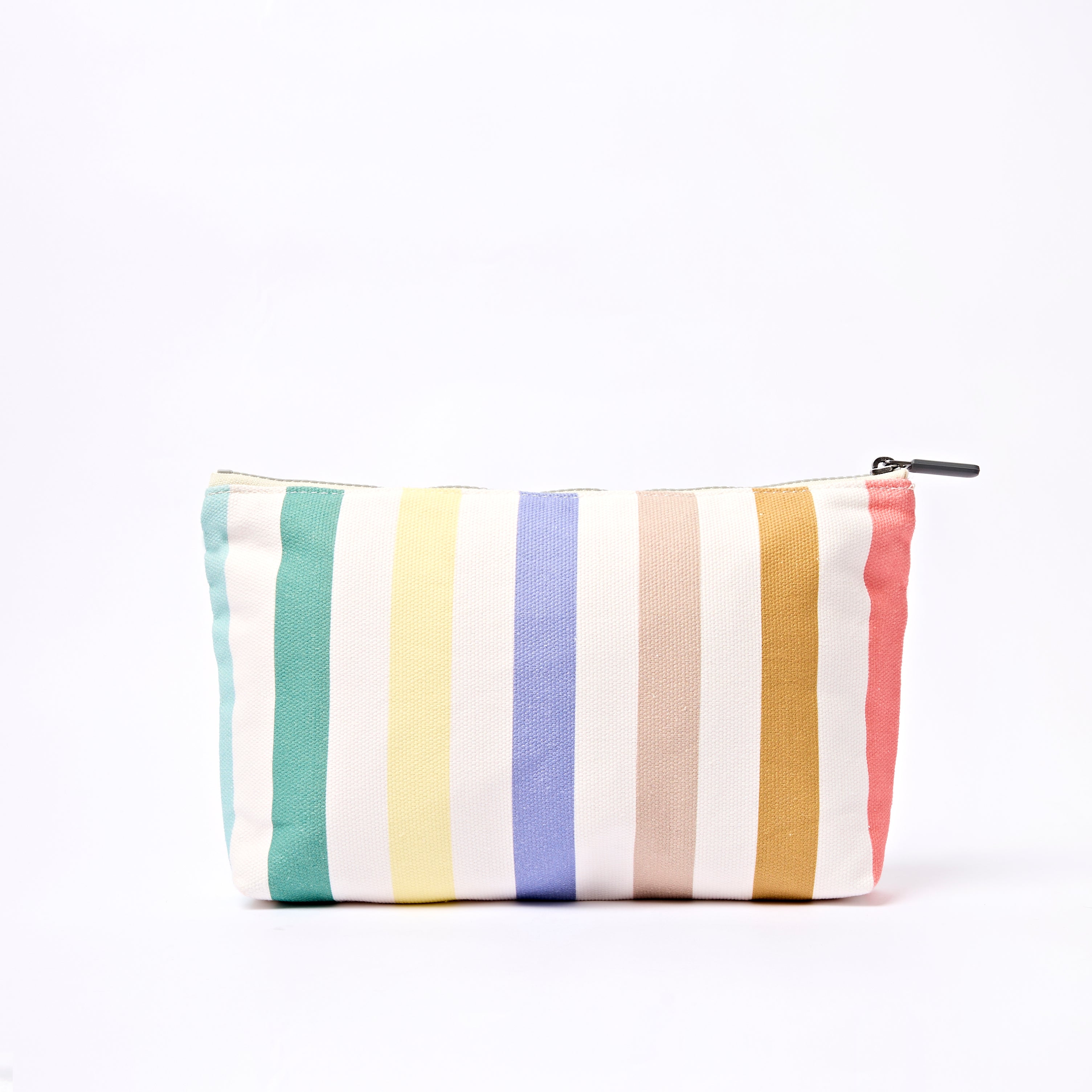 Maida Vale Pouch Medium Recycled Canvas - Pastel Multistripe