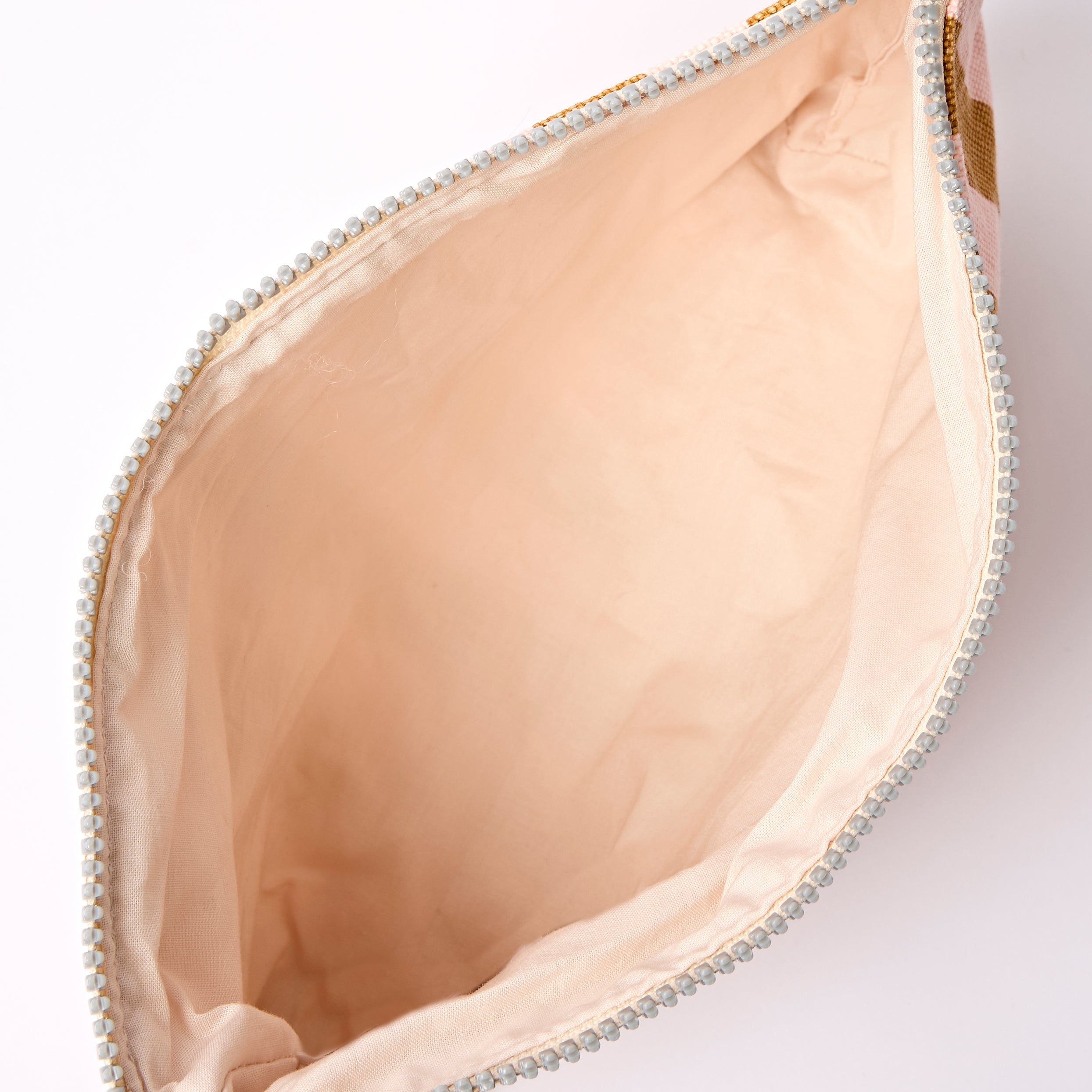 Maida Vale Pouch Medium Recycled Canvas - Rose Gold Stripe
