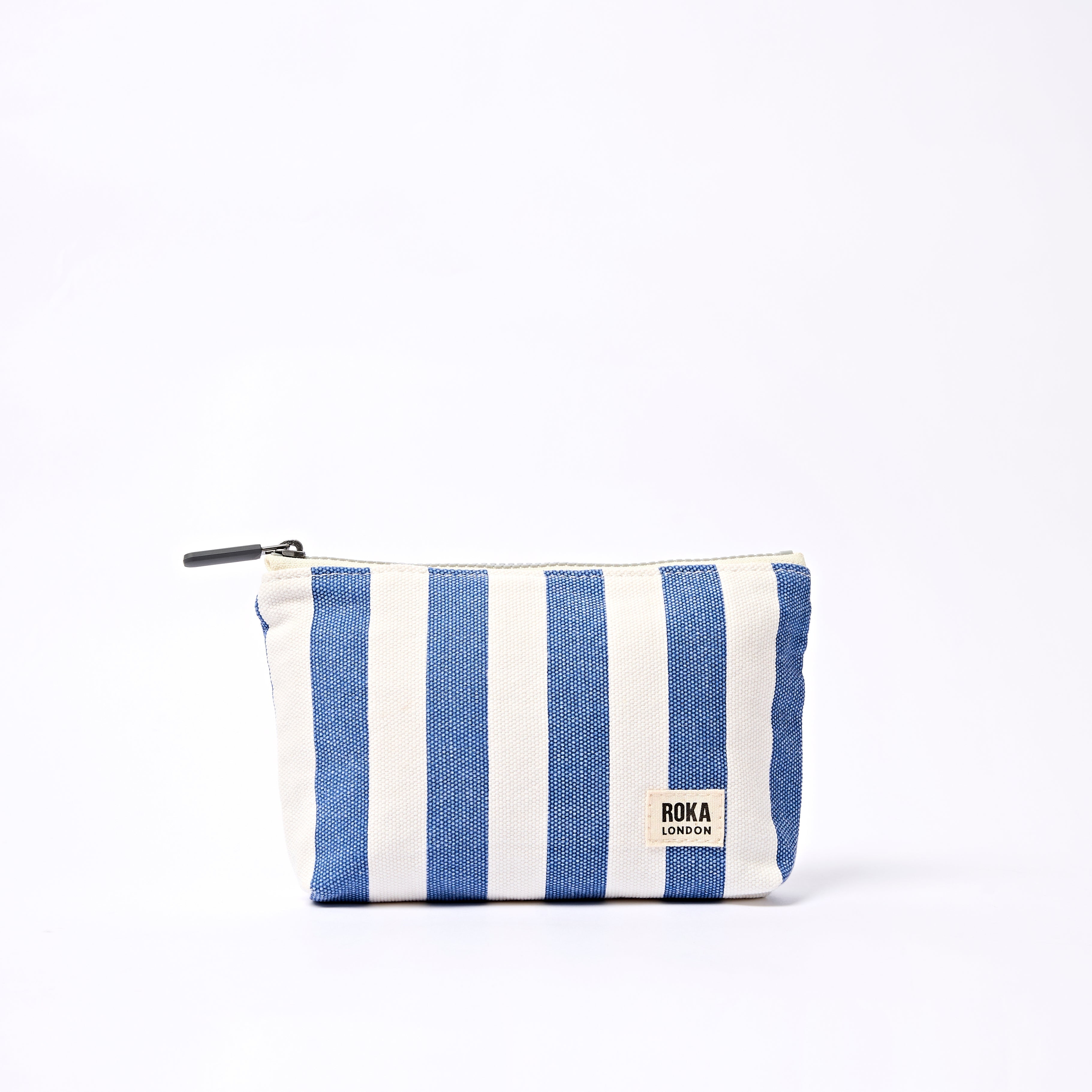 Maida Vale Pouch Medium Recycled Canvas - Denim Stripe