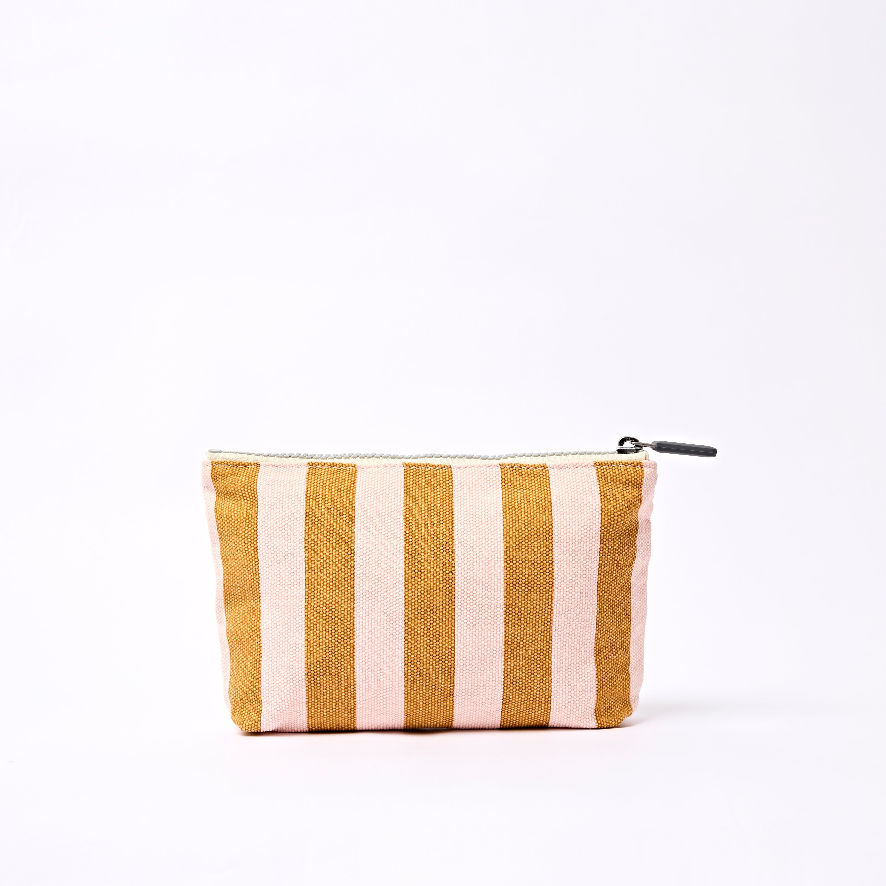 Maida Vale Pouch Medium Recycled Canvas - Rose Gold Stripe