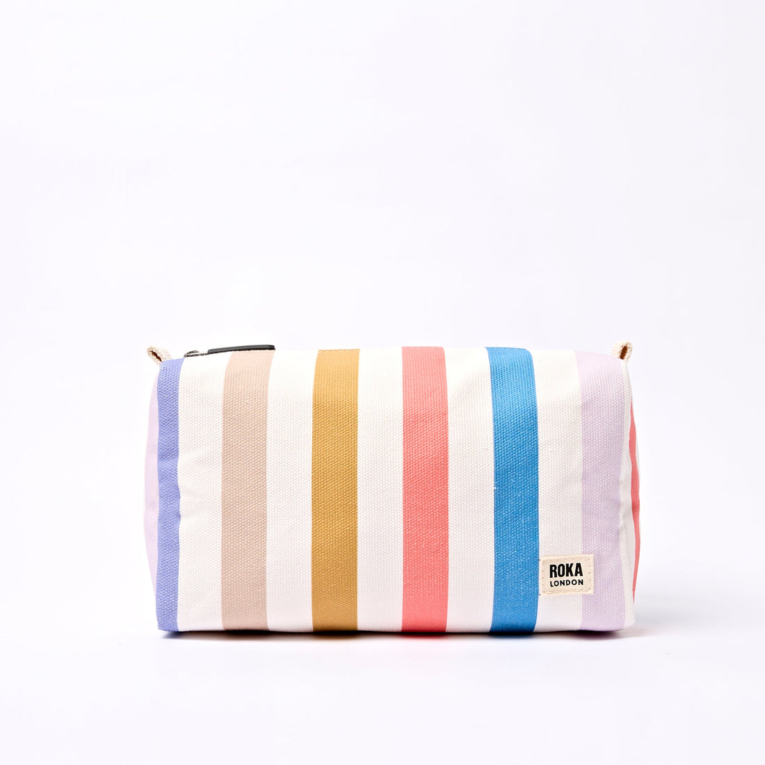 Mayfair Wash Bag Small Recycled Canvas - Pastel Multistripe