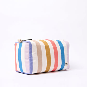 Mayfair Wash Bag Small Recycled Canvas - Pastel Multistripe