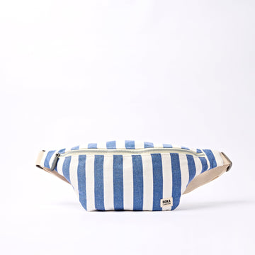 Mill Hill Crossbody Bag Small Recycled Canvas - Denim Stripe