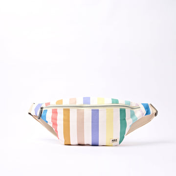 Mill Hill Crossbody Bag Small Recycled Canvas - Pastel Multistripe