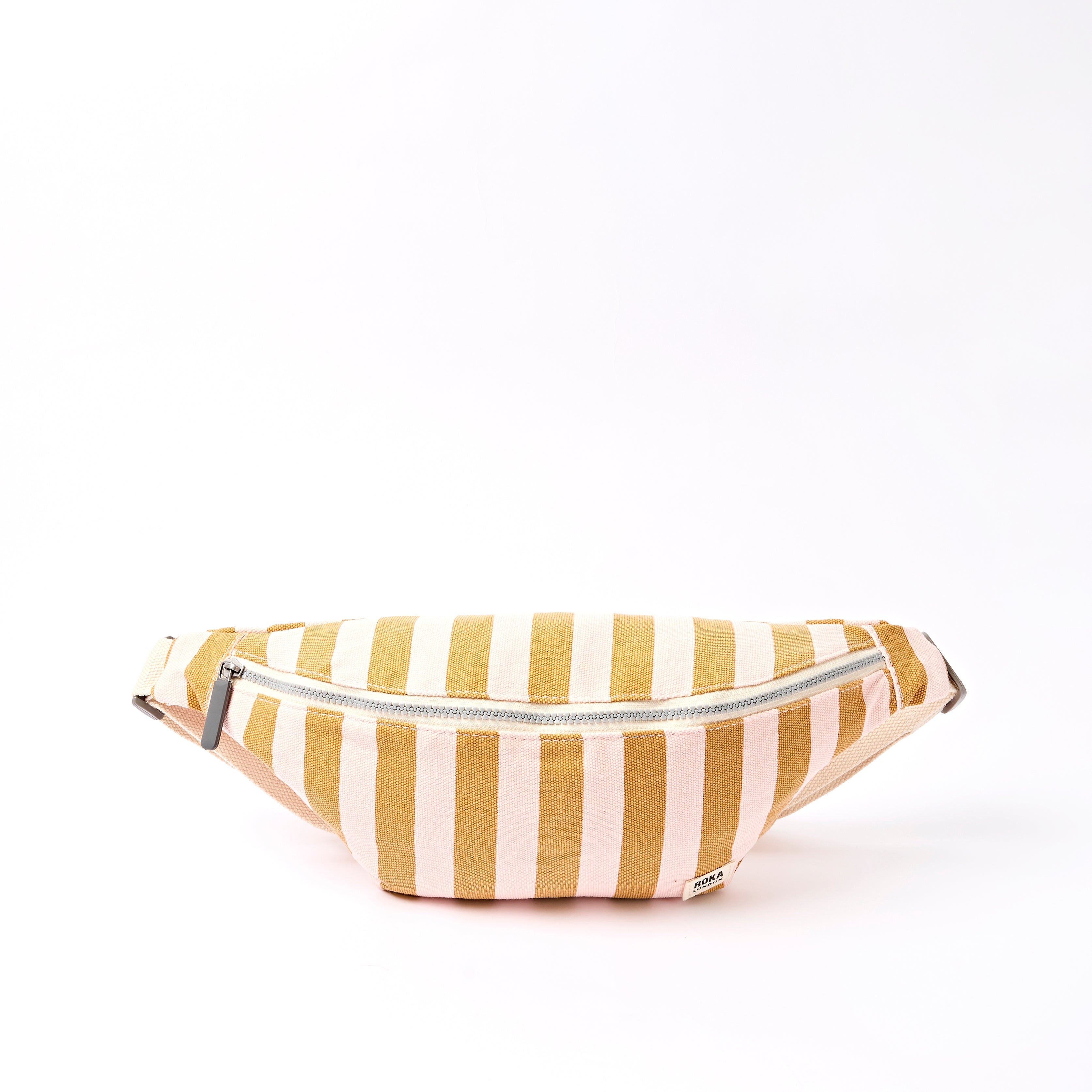 Mill Hill Crossbody Bag Small Recycled Canvas - Rose Gold Stripe