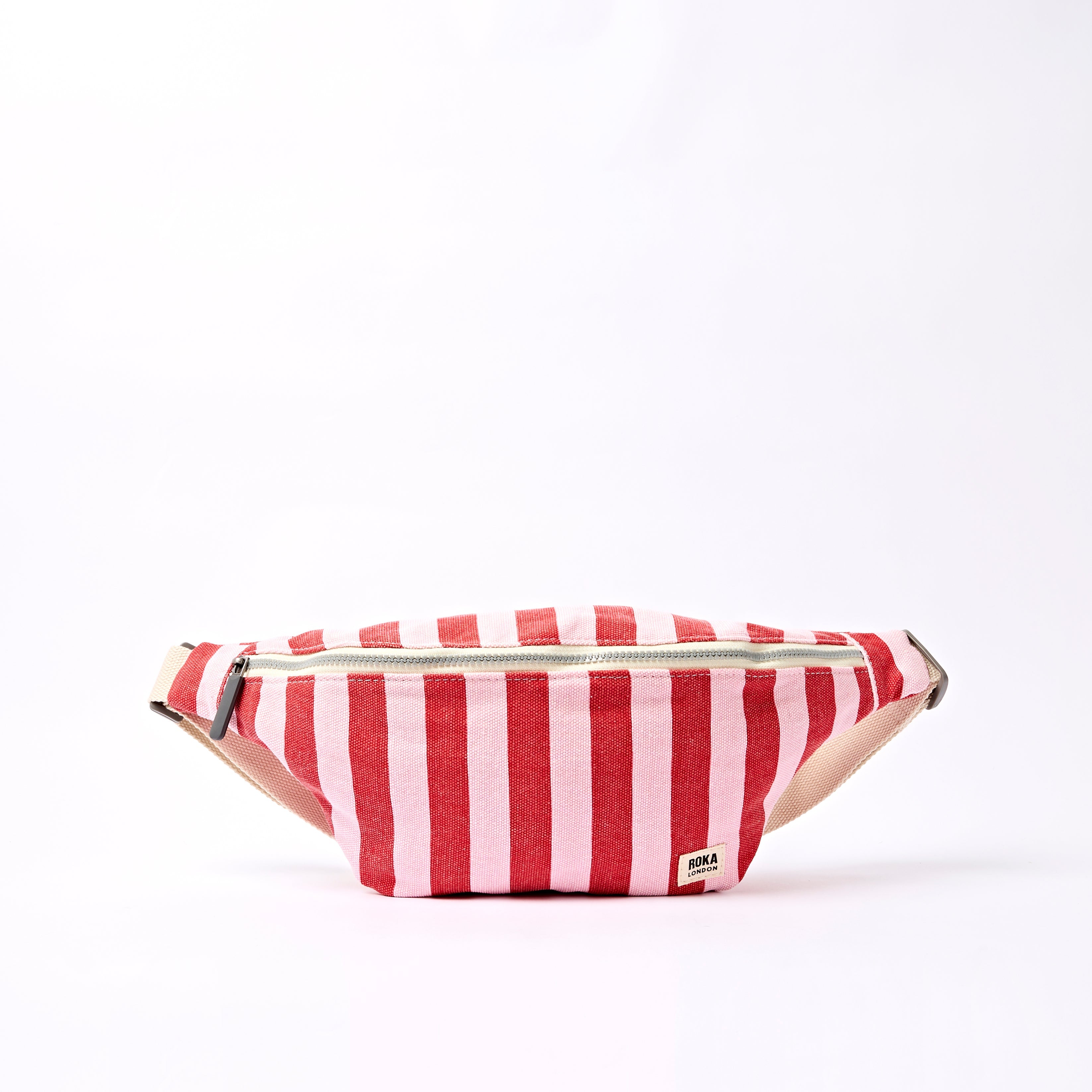 Mill Hill Crossbody Bag Small Recycled Canvas - Strawberry Stripe