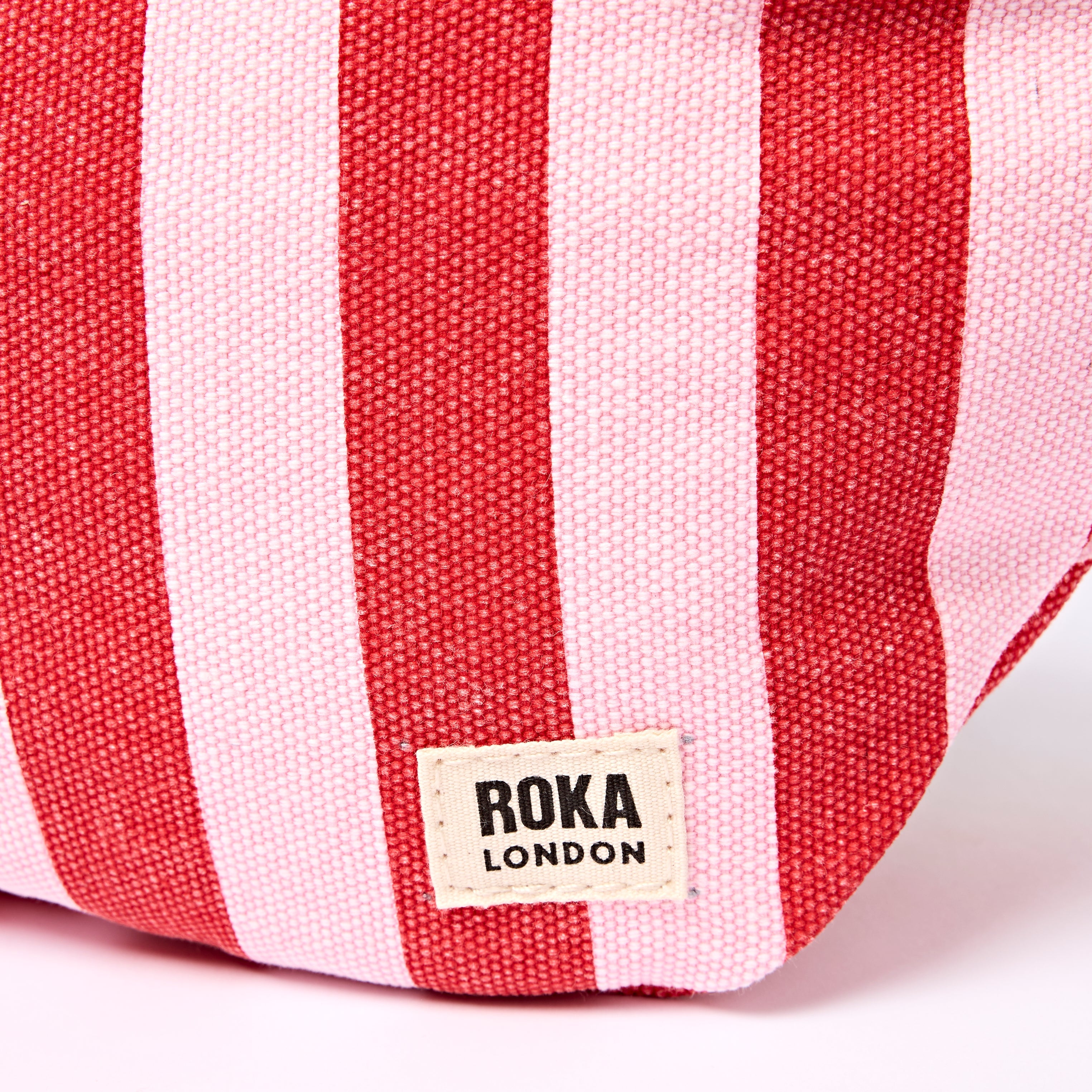 Mill Hill Crossbody Bag Small Recycled Canvas - Strawberry Stripe
