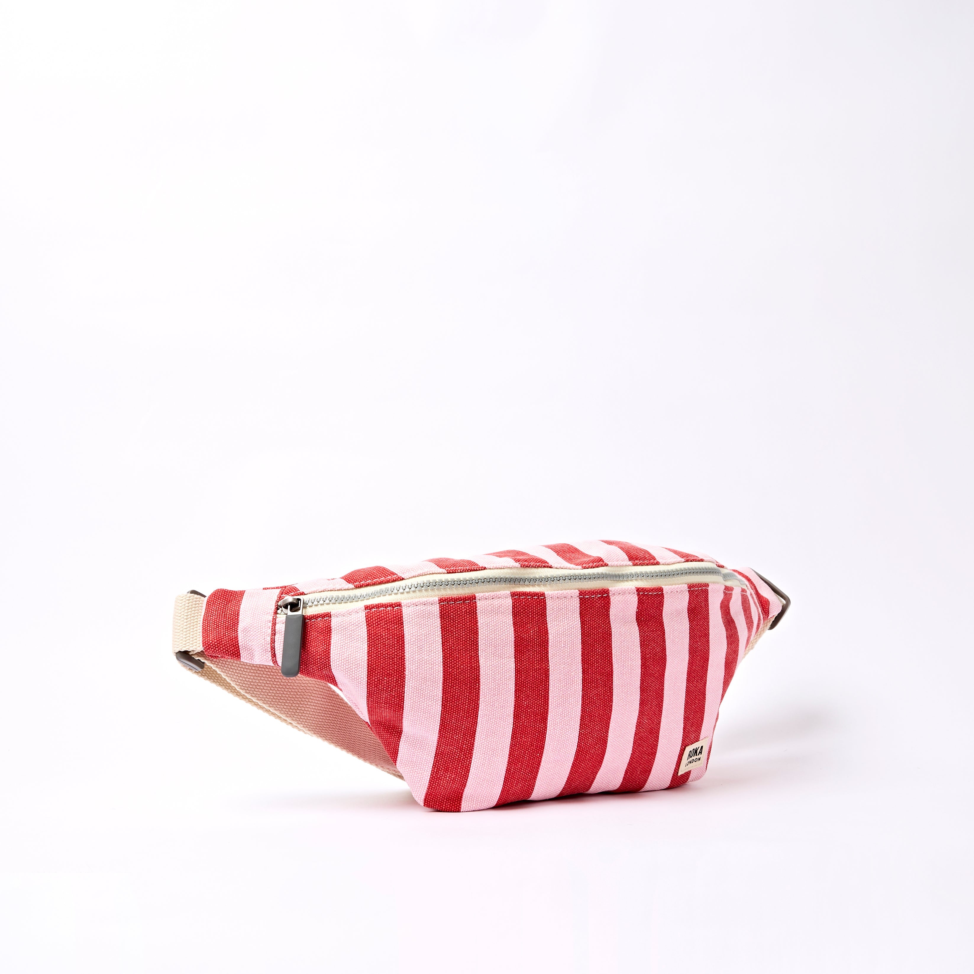Mill Hill Crossbody Bag Small Recycled Canvas - Strawberry Stripe