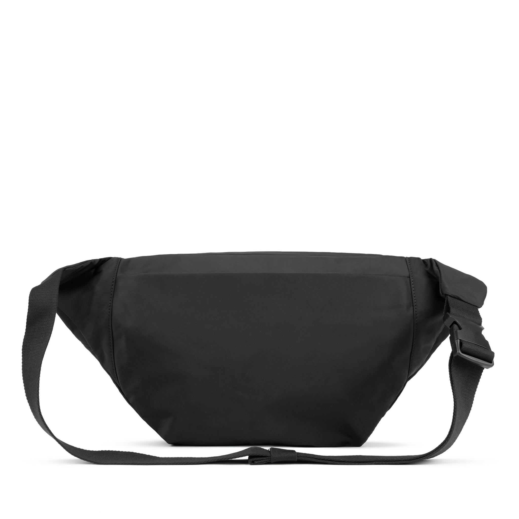 All Black Oval Crossbody Bag Extra Large Recycled Nylon - Black