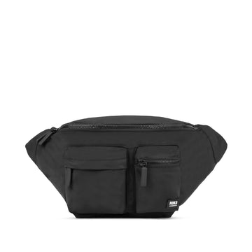 All Black Oval Crossbody Bag Extra Large Recycled Nylon - Black