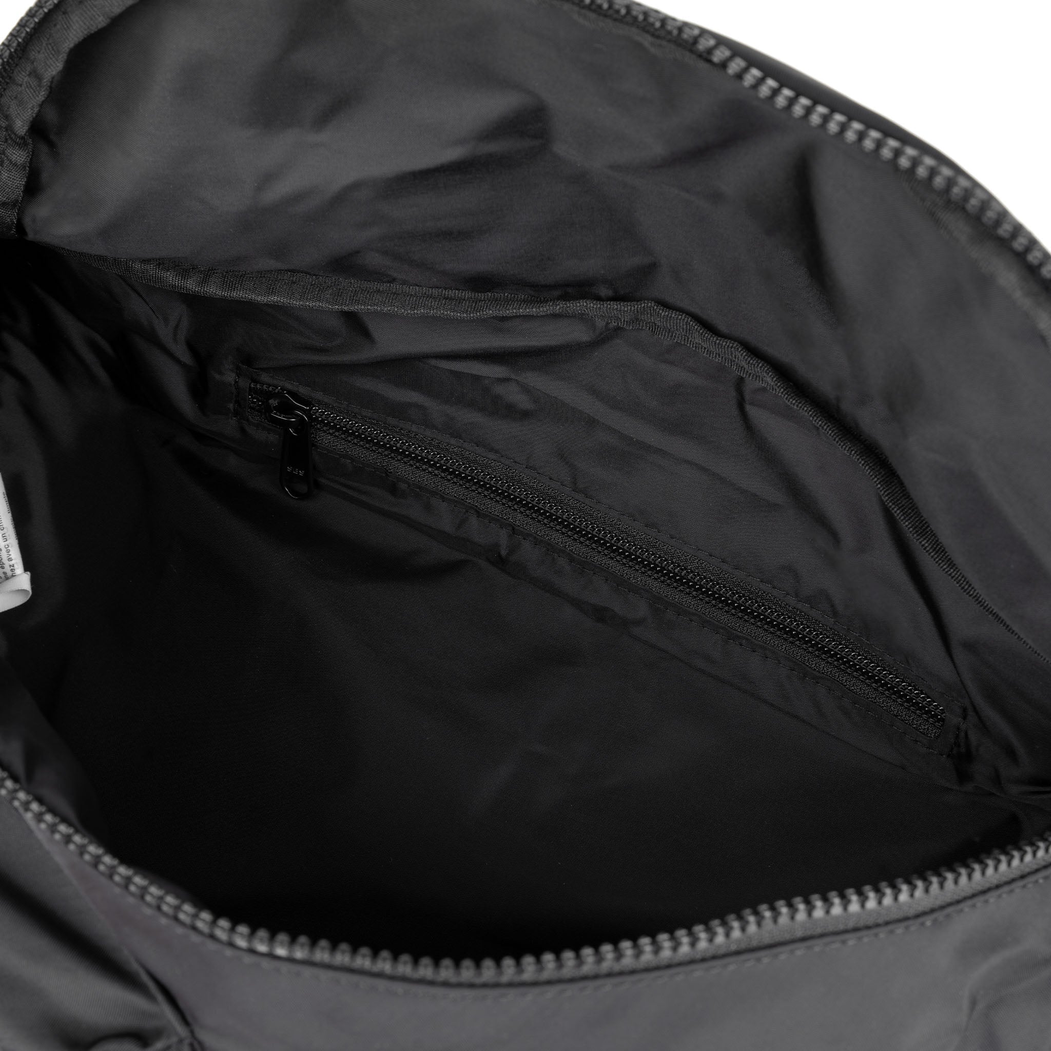 All Black Oval Crossbody Bag Extra Large Recycled Nylon - Black