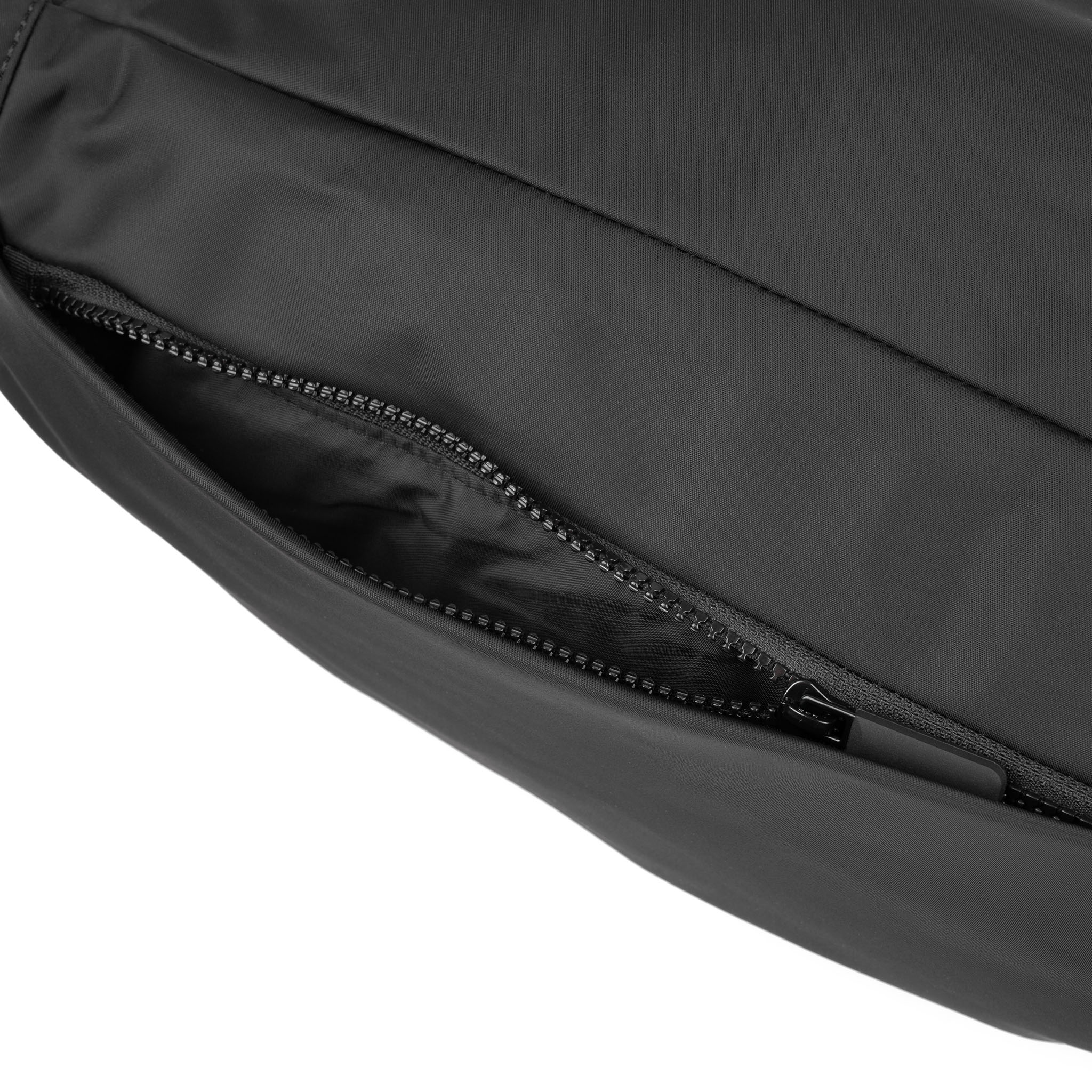 All Black Oval Crossbody Bag Extra Large Recycled Nylon - Black