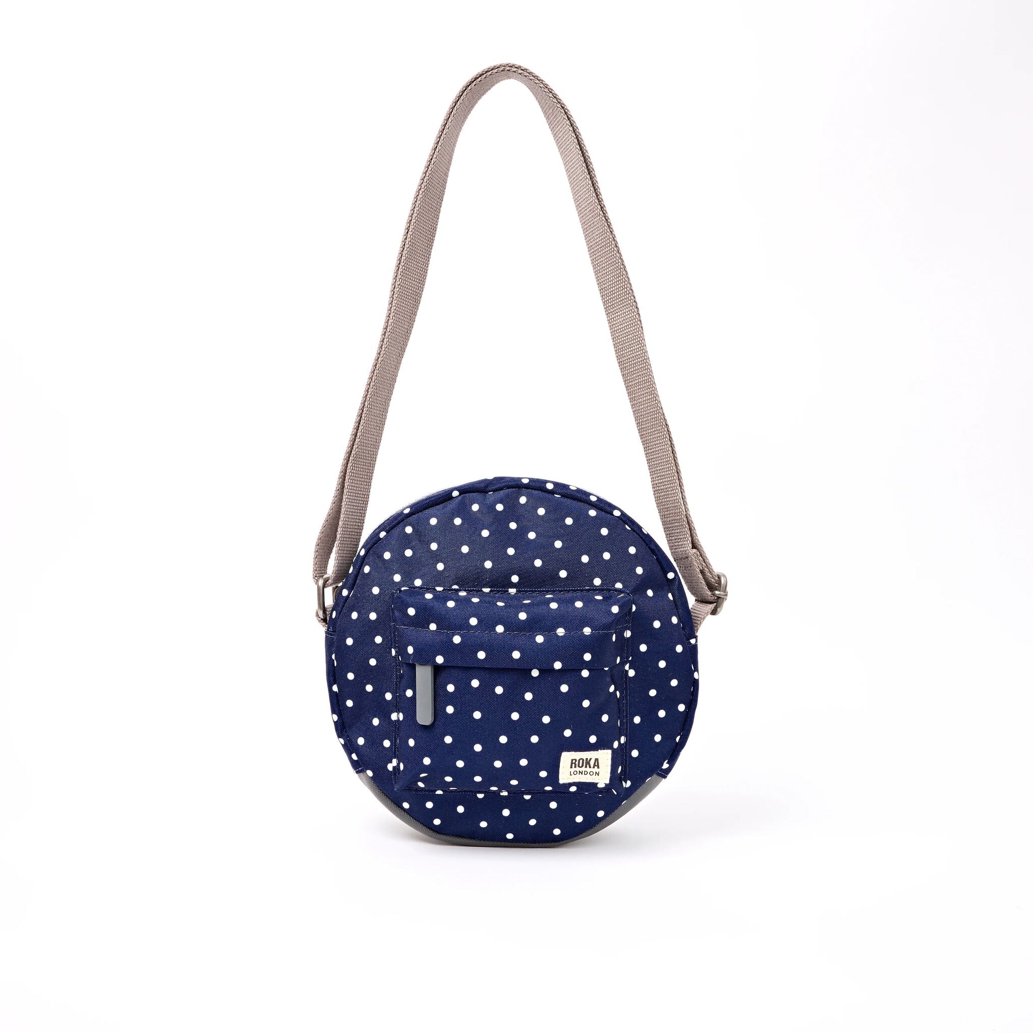 Paddington Crossbody Bag in Navy Polka Dot