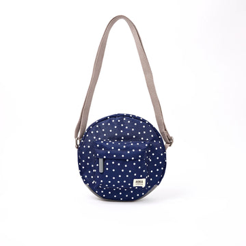 Paddington Crossbody Bag in Navy Polka Dot