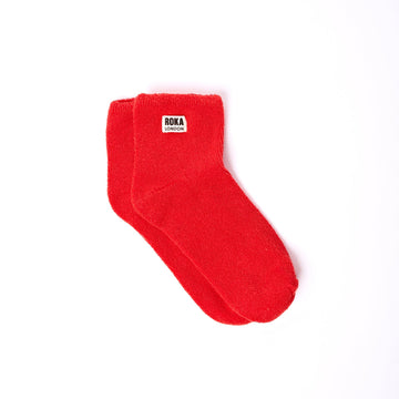 Watford Crop Socks for Women in Cranberry