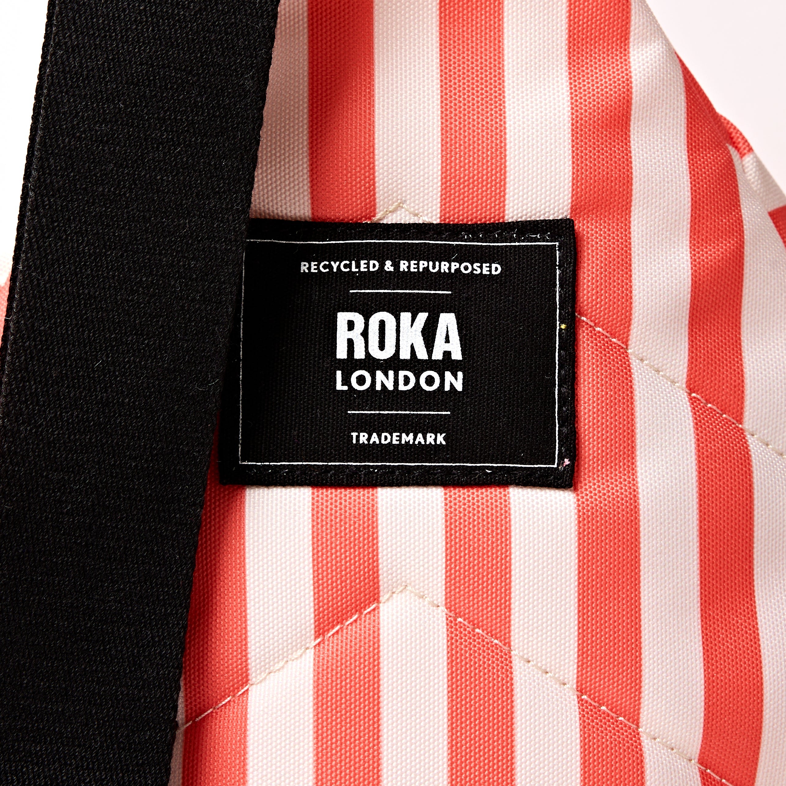 Willesden Sling Bag Large Recycled Canvas - Coral Stripe