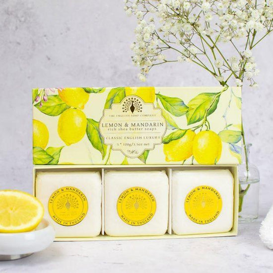 Lemon and Mandarin Triple Soap Gift Box - RUTHERFORD & Co