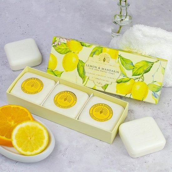 Lemon and Mandarin Triple Soap Gift Box - RUTHERFORD & Co