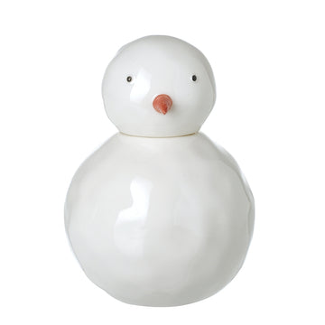 White Ceramic Snowman Ornament