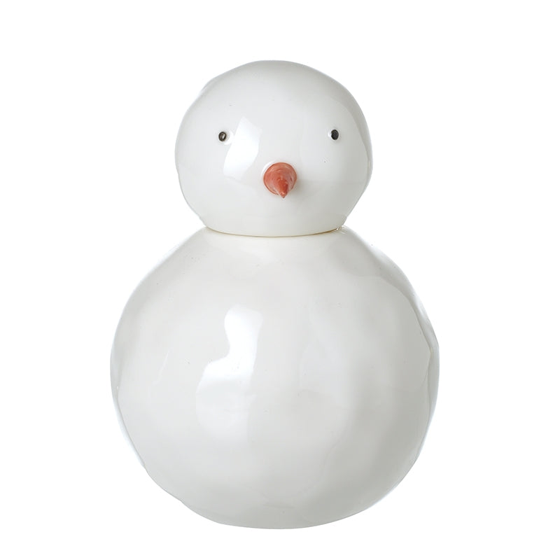 White Ceramic Snowman Ornament