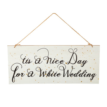 White Wedding Hanging Sign