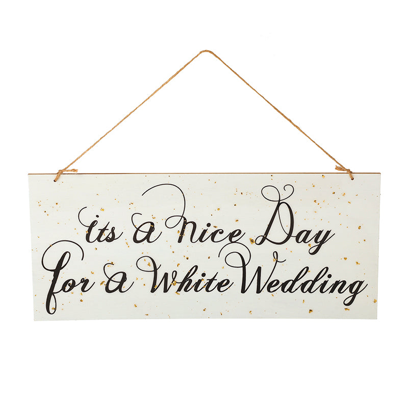 White Wedding Hanging Sign