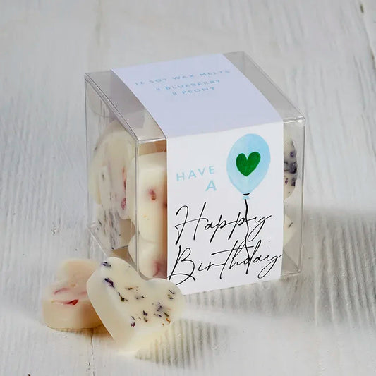 Happy Birthday - 8 x Blueberry – 8 x Peony Wax Melts