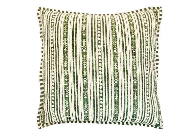 Stockholm stripe square cushion green