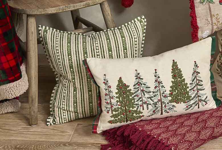Stockholm stripe square cushion green