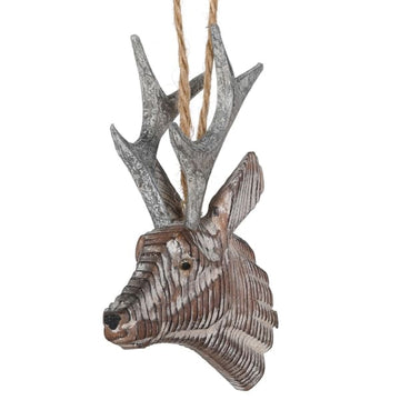 Rustic Reindeer Head Dec