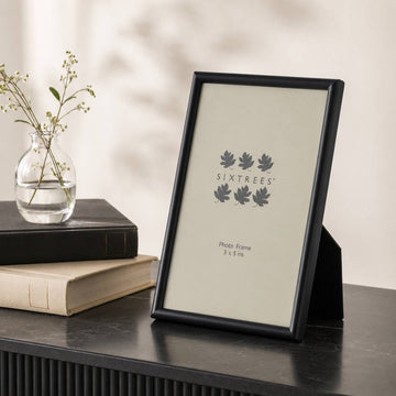 Sixtrees Cambourne Satin Black Metal 4 x 6 inch Photo Frame