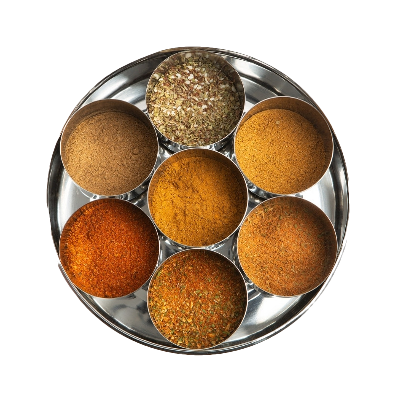 World Spice Tin With 7 Spices & Blends with Silk Sari Wrap