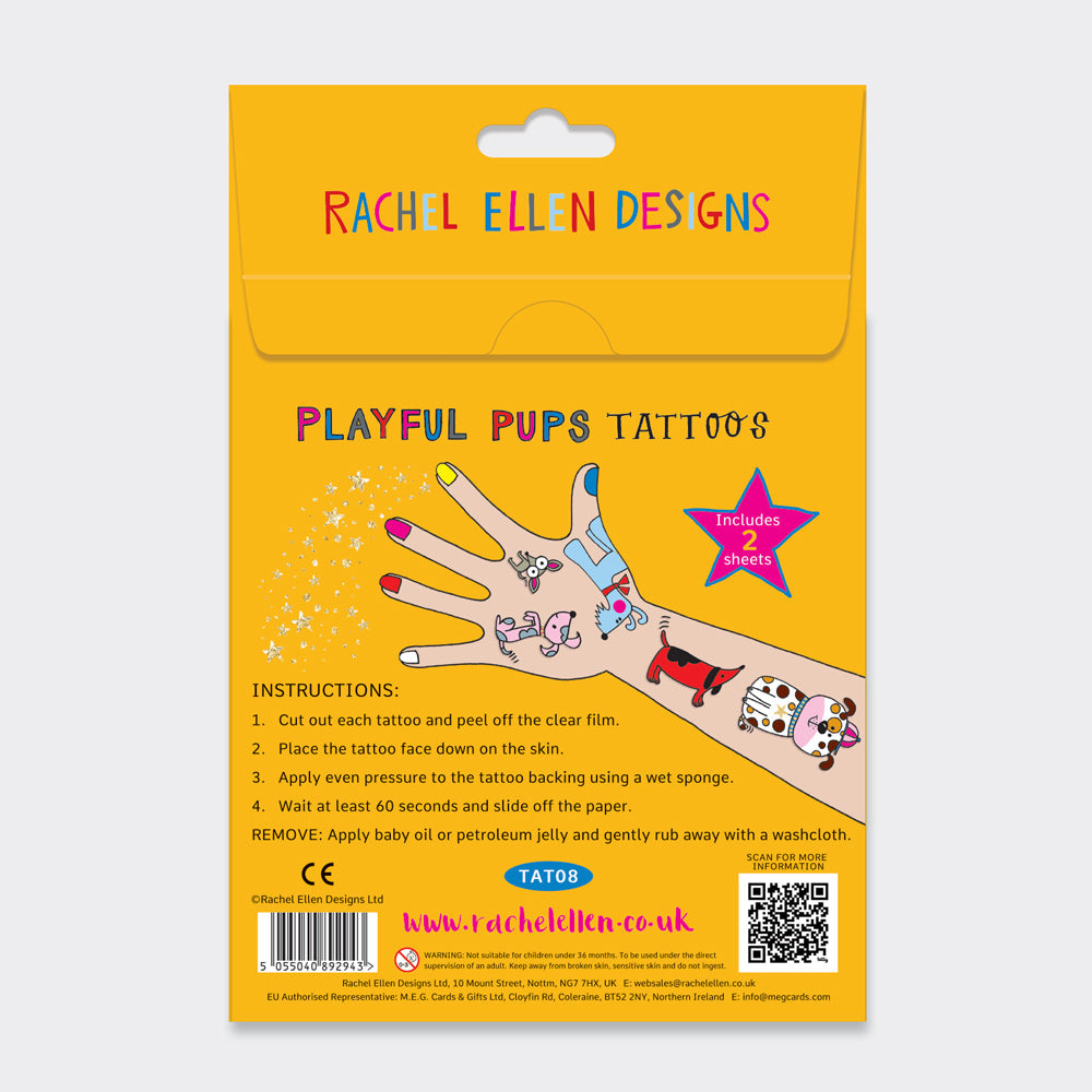 Children's 'Playful Pups' Dog Temporary Tattoos