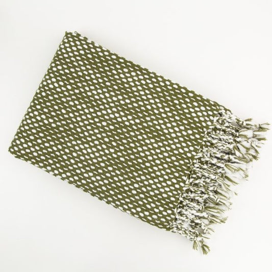 Malini Raindrops Olive Throw