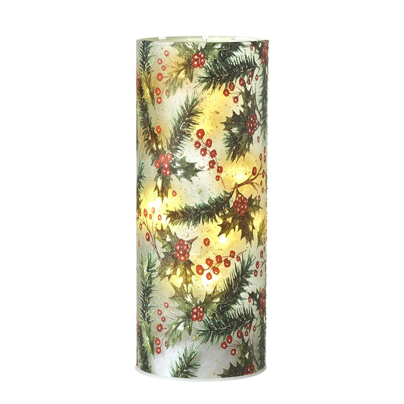 Holly Print Glass Led Light