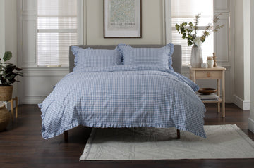 Gingham Frilled Duvet Set